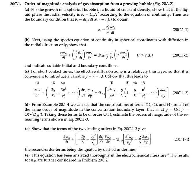 Solved 20C.1. Order-of-magnitude analysis of gas absorption | Chegg.com