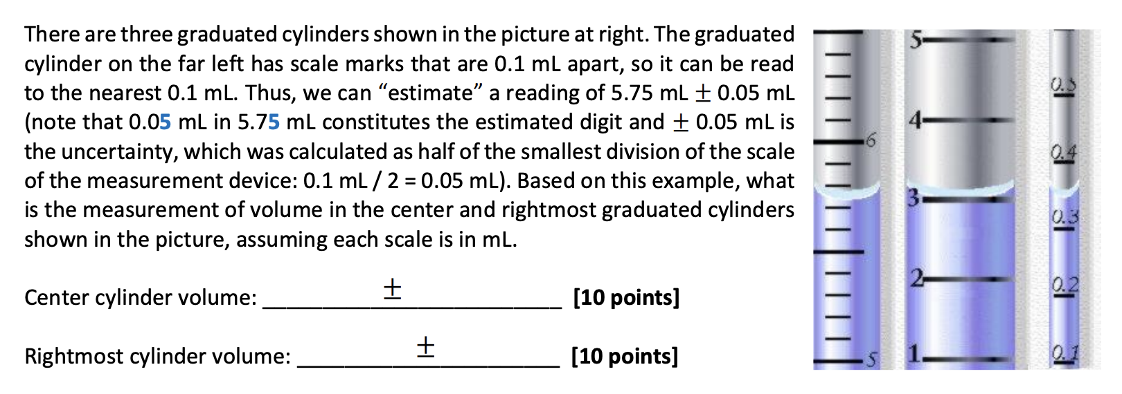 Solved Meniscus Agraduated cylinder is often used to measure