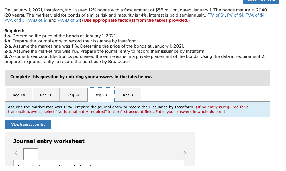 Solved On January 1, 2021, Instaform, Inc., issued 12% bonds | Chegg.com