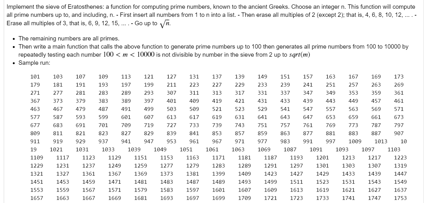 Solved -DO IT IN PYTHON -I NEED THE OUTPUT FOR Prime numbers | Chegg.com