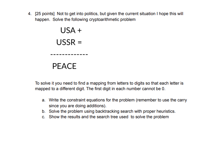 Solved 4. 25 points Not to get into politics but given Chegg