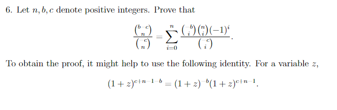 Solved 6. Let n,b,c denote positive integers. Prove that | Chegg.com