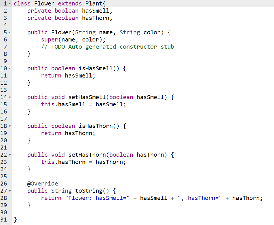class Plant: class Plant{ private String | Chegg.com