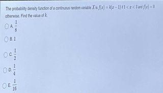 Solved The probability density function of a continuous | Chegg.com