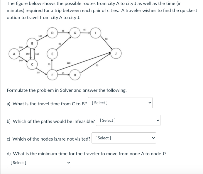 The Figure Below Shows The Possible Routes From City Chegg Com