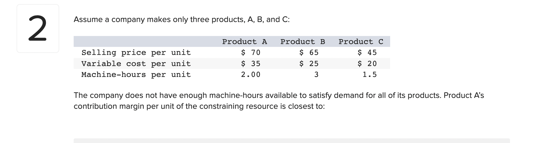 Solved Assume A Company Makes Only Three Products, A,B, And | Chegg.com