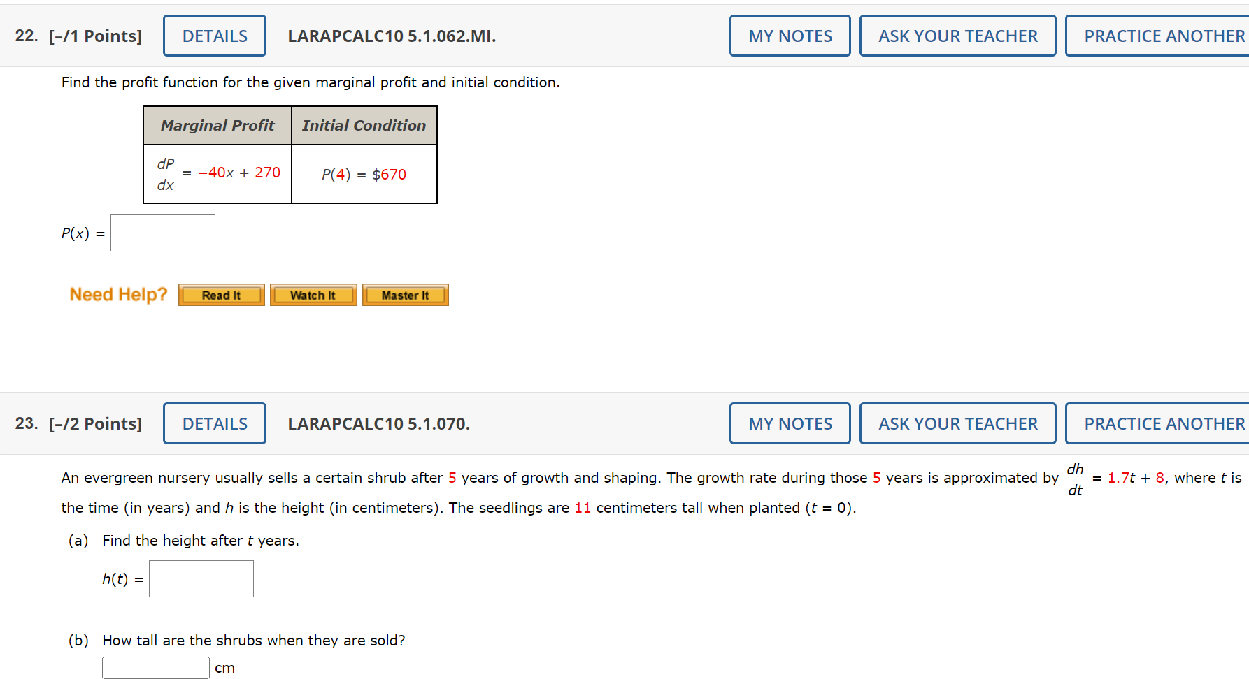 Solved Find the profit function for the given marginal | Chegg.com