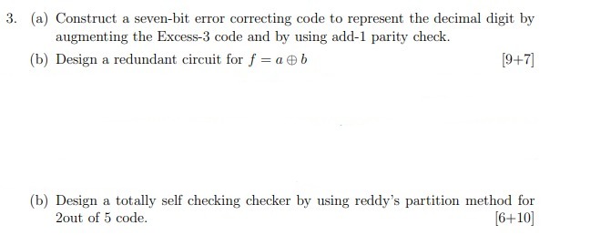 Solved (a) Construct A Seven-bit Error Correcting Code To | Chegg.com