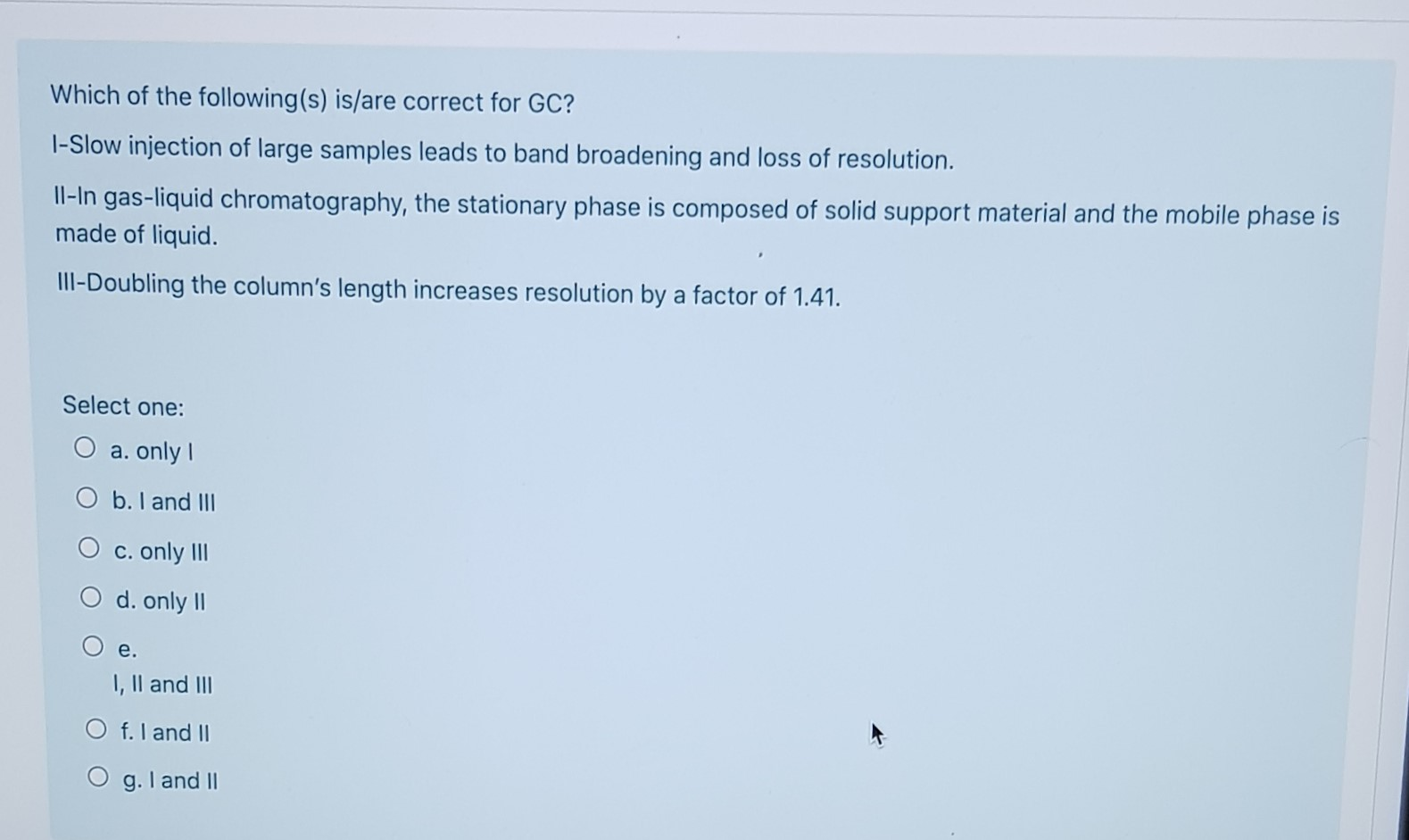 Solved Which of the following(s) is/are correct for GC? | Chegg.com