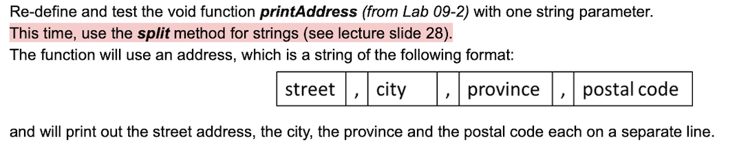 Solved Re-define and test the void function printAddress | Chegg.com