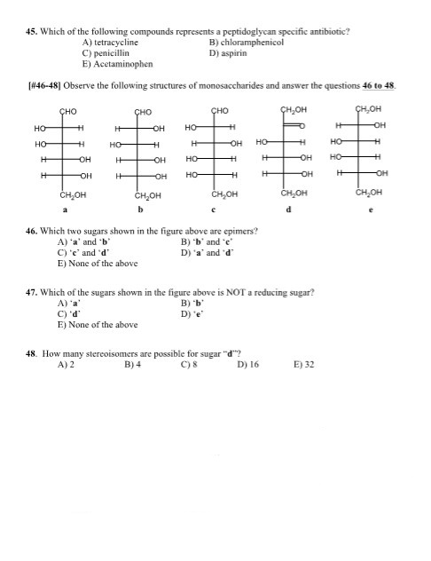 Solved 45. Which of the following compounds represents a | Chegg.com