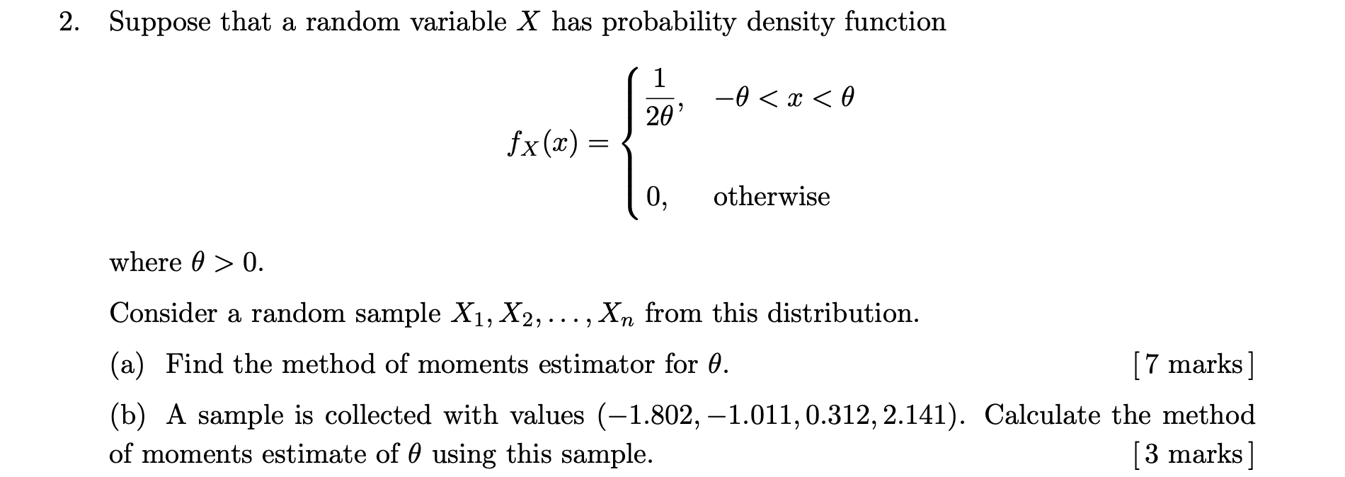 Solved 2. Suppose that a random variable X has probability | Chegg.com