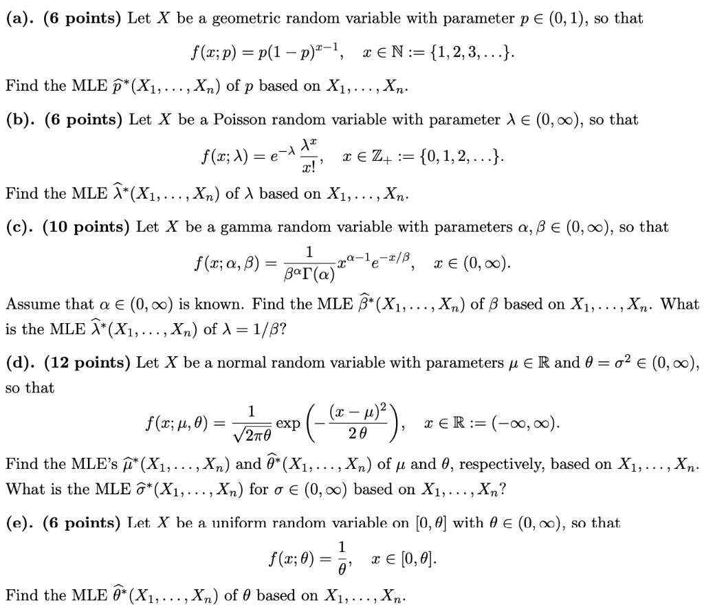 Solved In What Follows Let X Be A Random Variable Repres Chegg Com