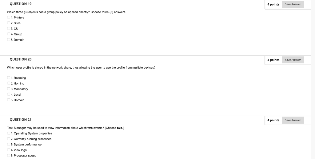 Solved QUESTION 16 4 points Save Answer Which implementation | Chegg.com