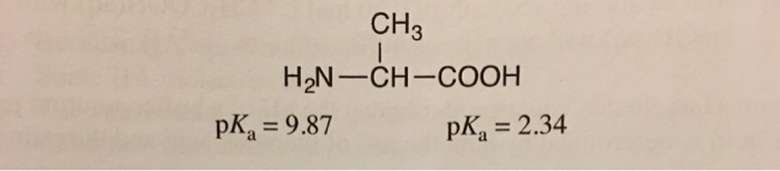 Solved The structure of the amino acid alanine, with the pKa | Chegg.com