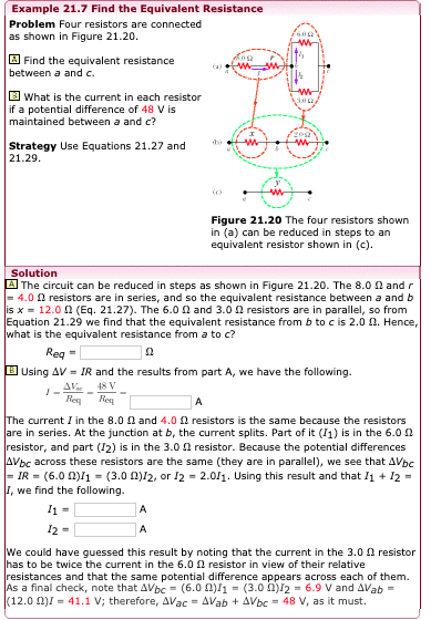 Solved Example 21.7 Find the Equivalent Resistance Problem | Chegg.com