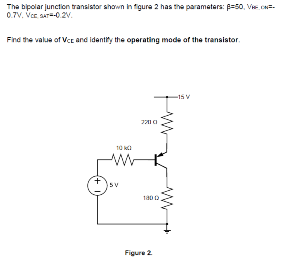 Solved The bipolar junction transistor shown in figure 2 has | Chegg.com