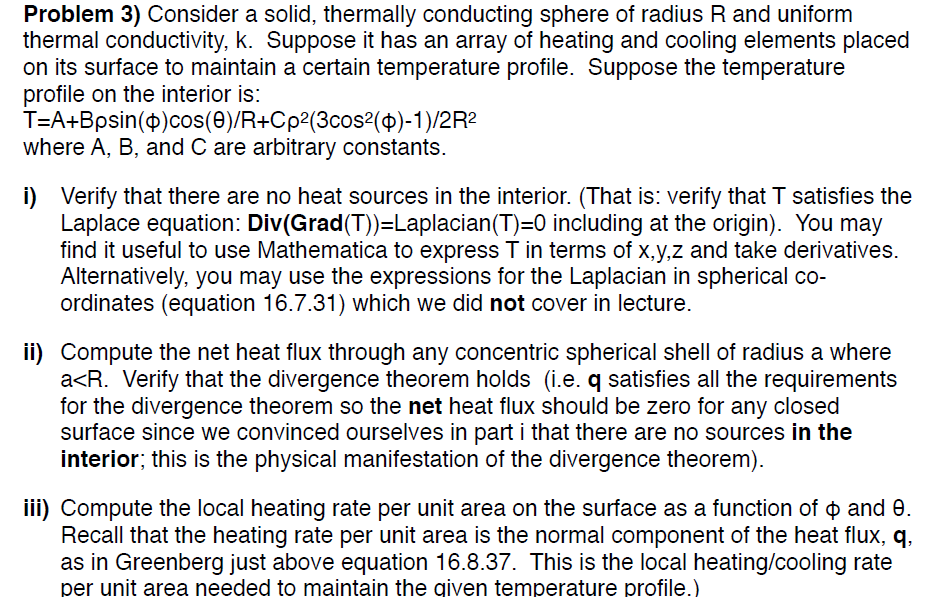 Problem 3) Consider a solid, thermally conducting | Chegg.com