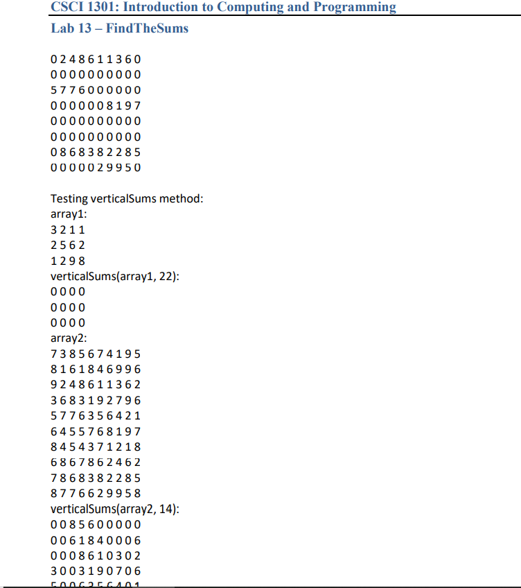 Solved CSCI 1301: Introduction To Computing And Programming | Chegg.com