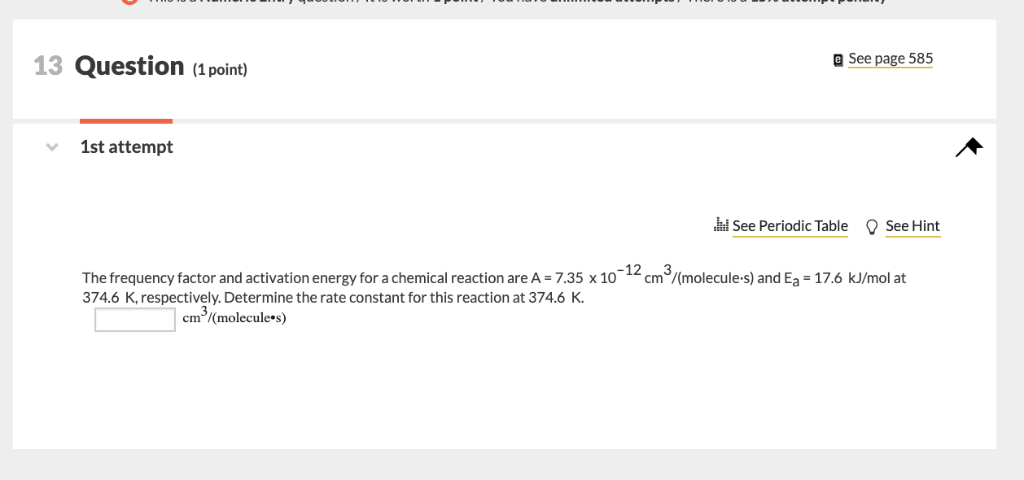 Solved 13 Question (1 point) e See page 585 1st attempt See | Chegg.com