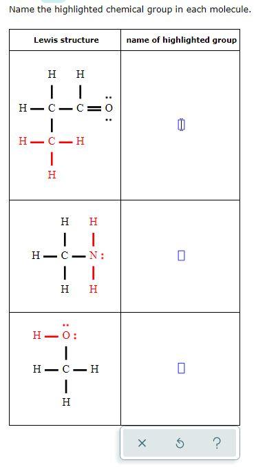 Solved Name the highlighted chemical group in each molecule. | Chegg.com