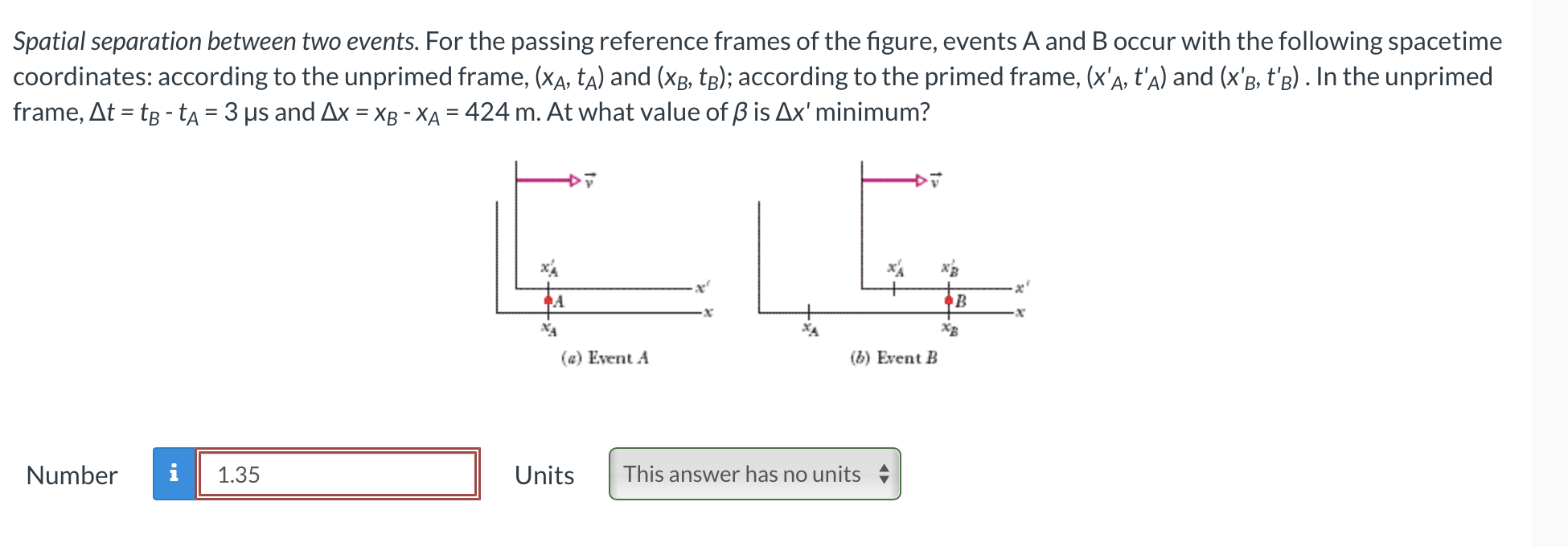 Solved Spatial Separation Between Two Events. For The | Chegg.com