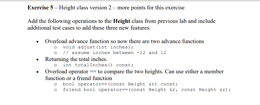 Solved Exercise 5 - Height class version 2 - more points for | Chegg.com