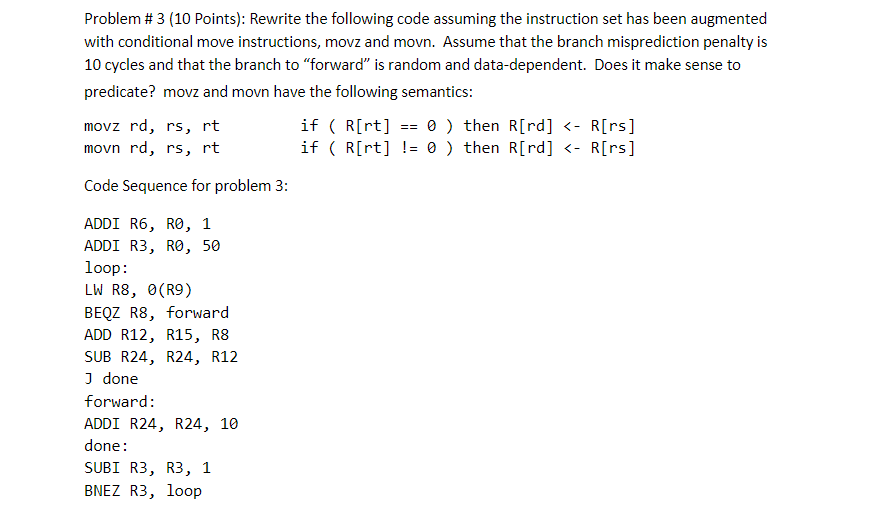 Problem #3 (10 Points): Rewrite the following code | Chegg.com