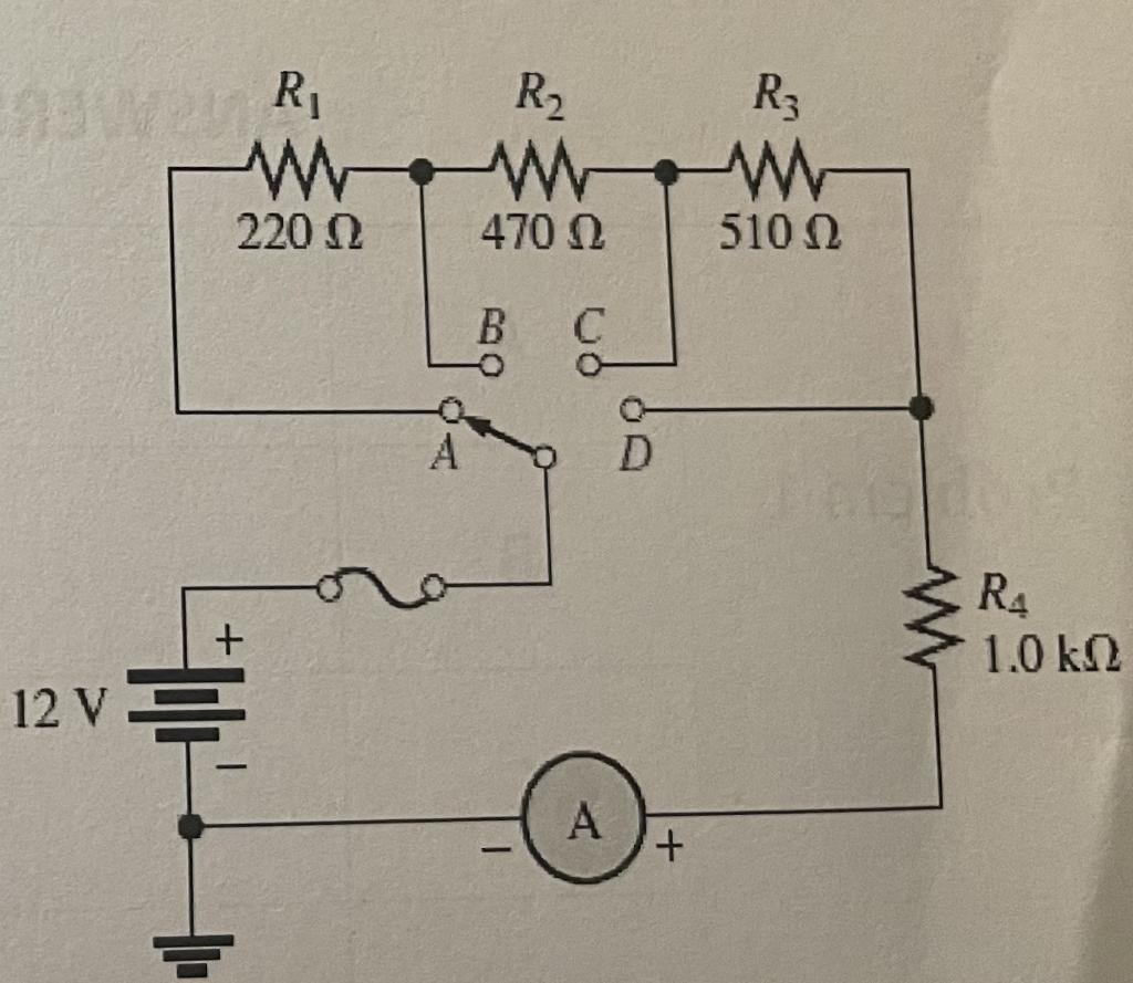 [Solved] 1 Determine the current measured by the Ammeter