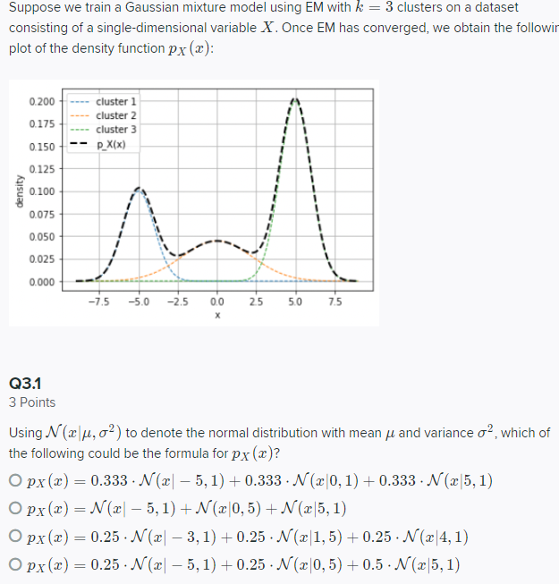 Suppose we train a Gaussian mixture model using EM | Chegg.com