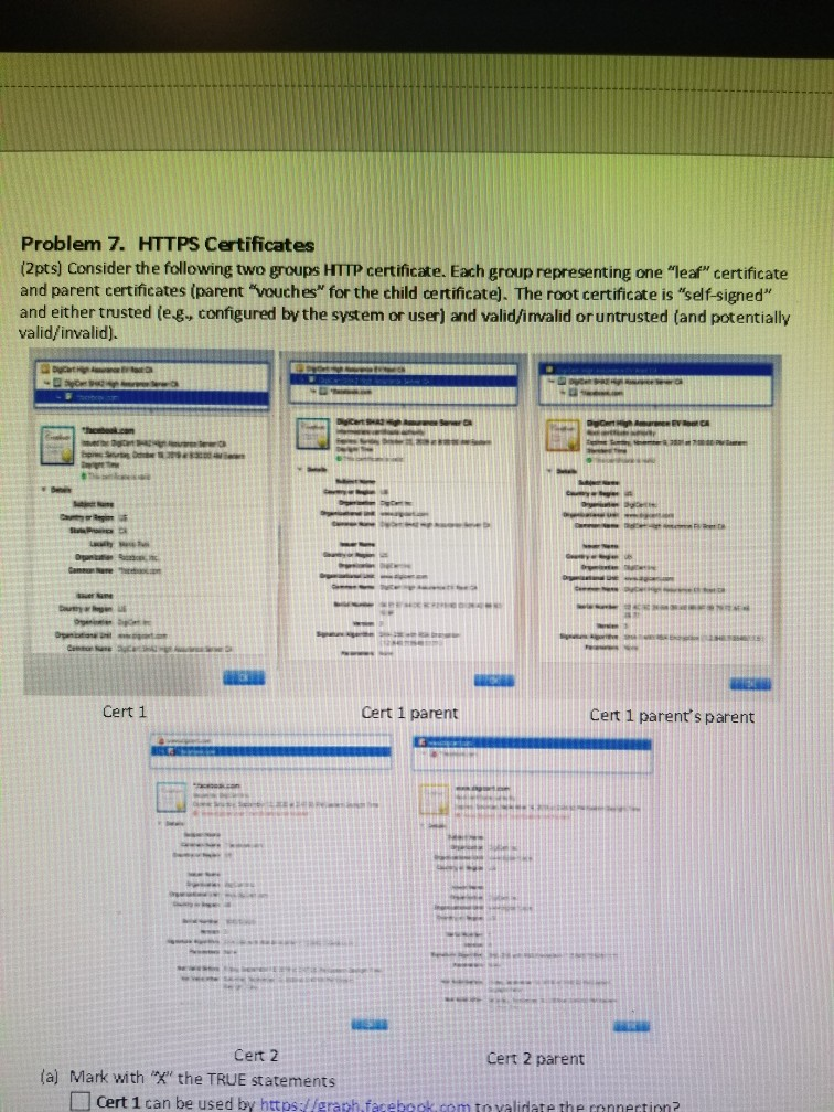 Problem 7 Https Certificates 12pts Consider The Chegg Com