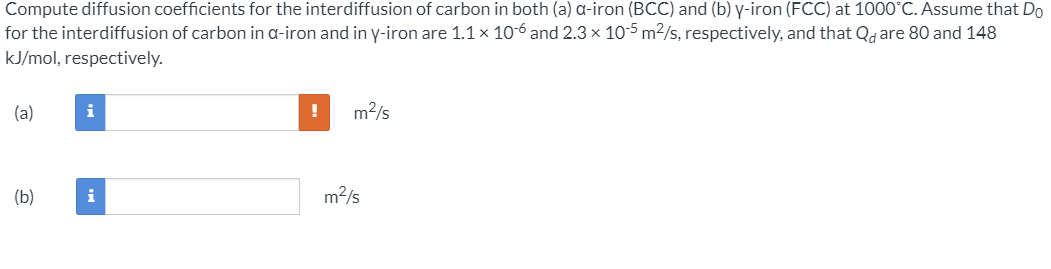 Solved Compute diffusion coefficients for the interdiffusion | Chegg.com