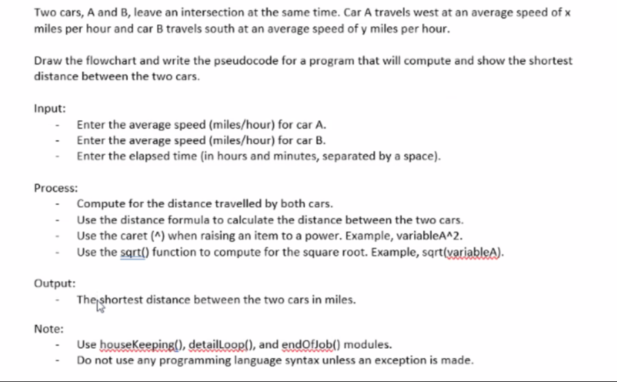 Solved Two cars, A and B, leave an intersection at the same | Chegg.com