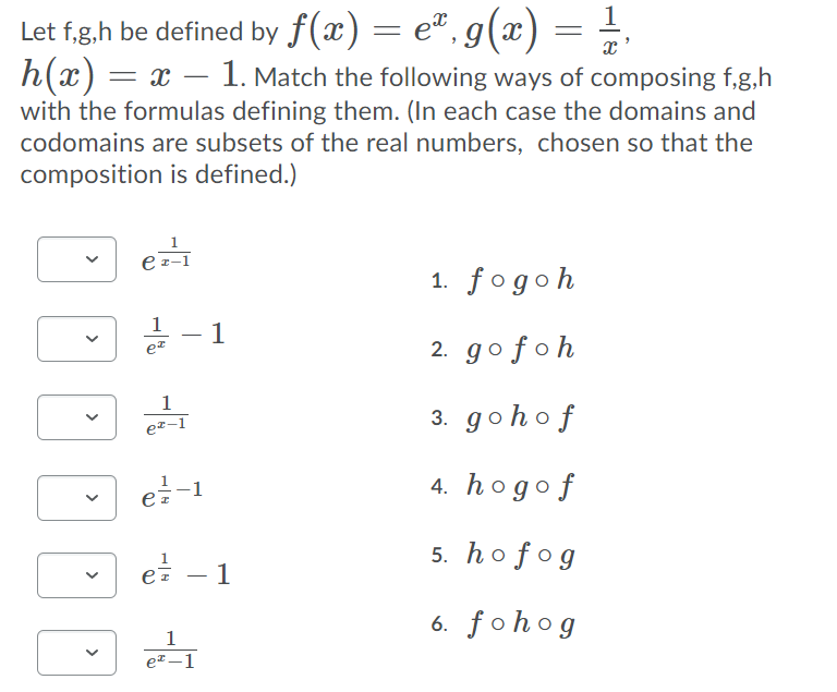 Solved Let F G H Be Defined By F X Em G X H X X Chegg Com