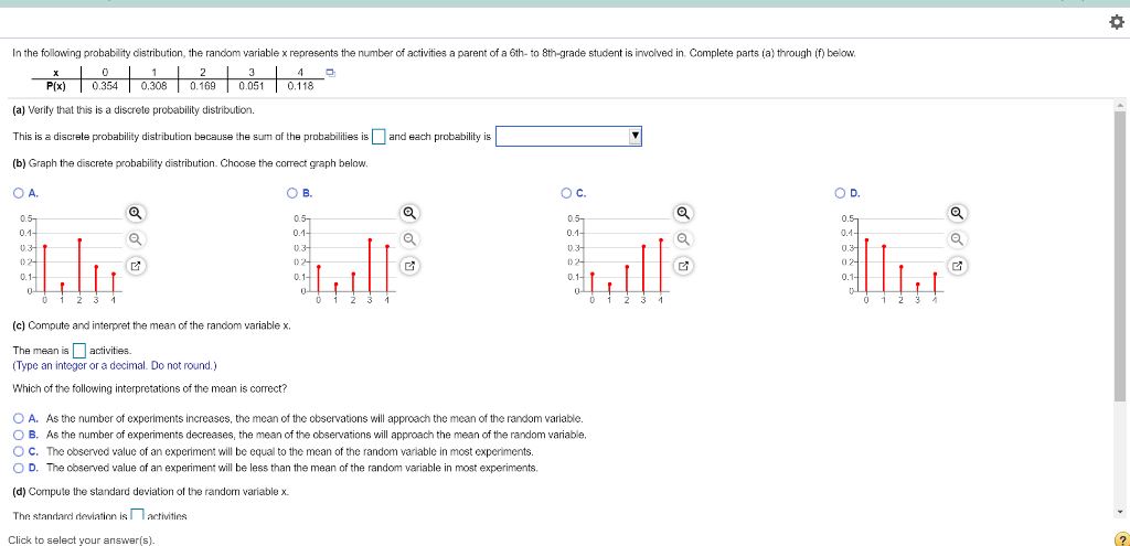 Solved In the following probability distribution, the random | Chegg.com