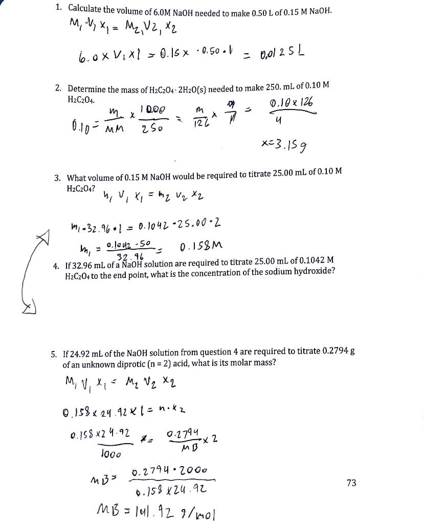 Solved What volume of 0.15M NaOH would be required to | Chegg.com