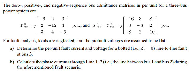 Solved The zero-, positive-, and negative-sequence bus | Chegg.com