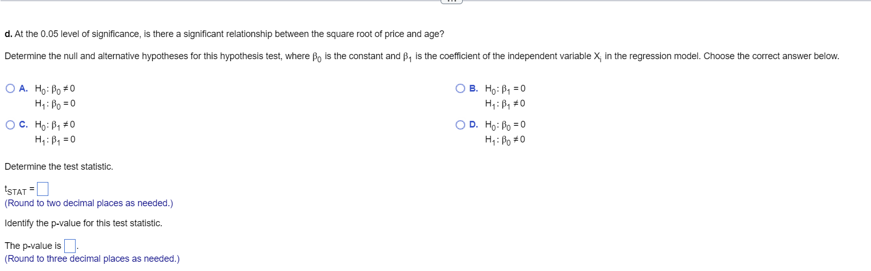 Solved perform a regression analysis. Complete parts (a) | Chegg.com