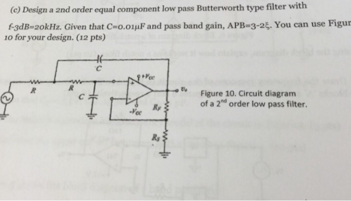 Solved (c) Design a 2nd order equal component low pass | Chegg.com