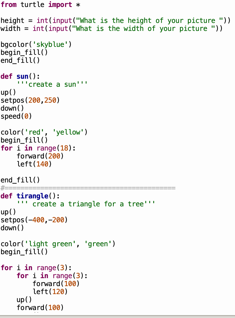 from turtle import * height = int(input("What is the | Chegg.com