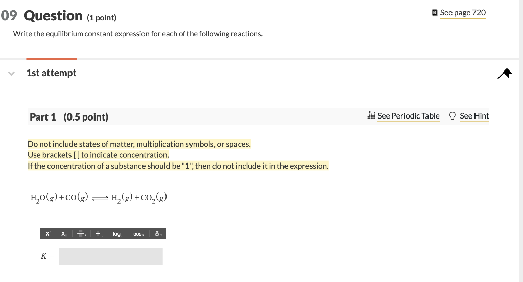 Solved e See page 720 09 Question (1 point) Write the | Chegg.com