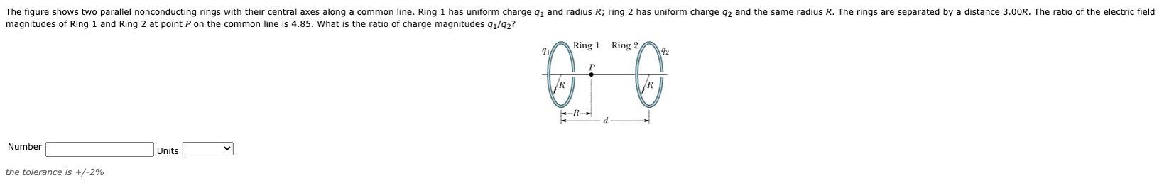 Solved The figure shows two parallel nonconducting rings | Chegg.com