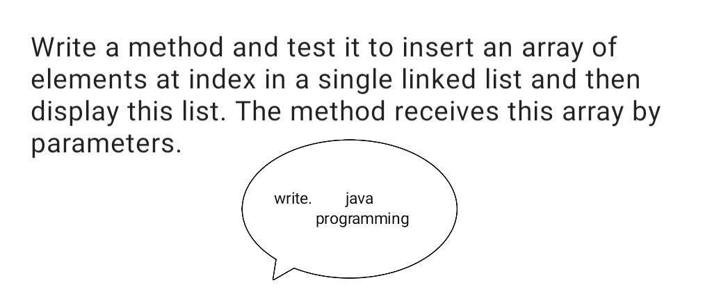 Solved Write a method and test it to insert an array of | Chegg.com