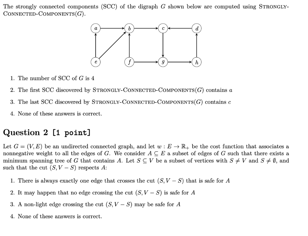 Solved The Strongly Connected Components (SCC) Of The | Chegg.com