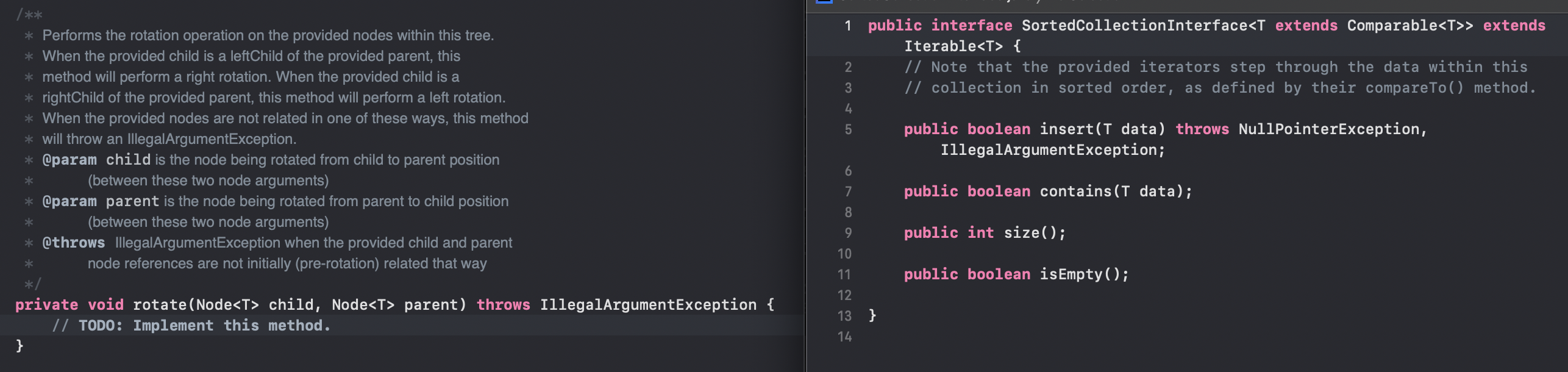 Solved 2 3 /** * Performs the rotation operation on the | Chegg.com