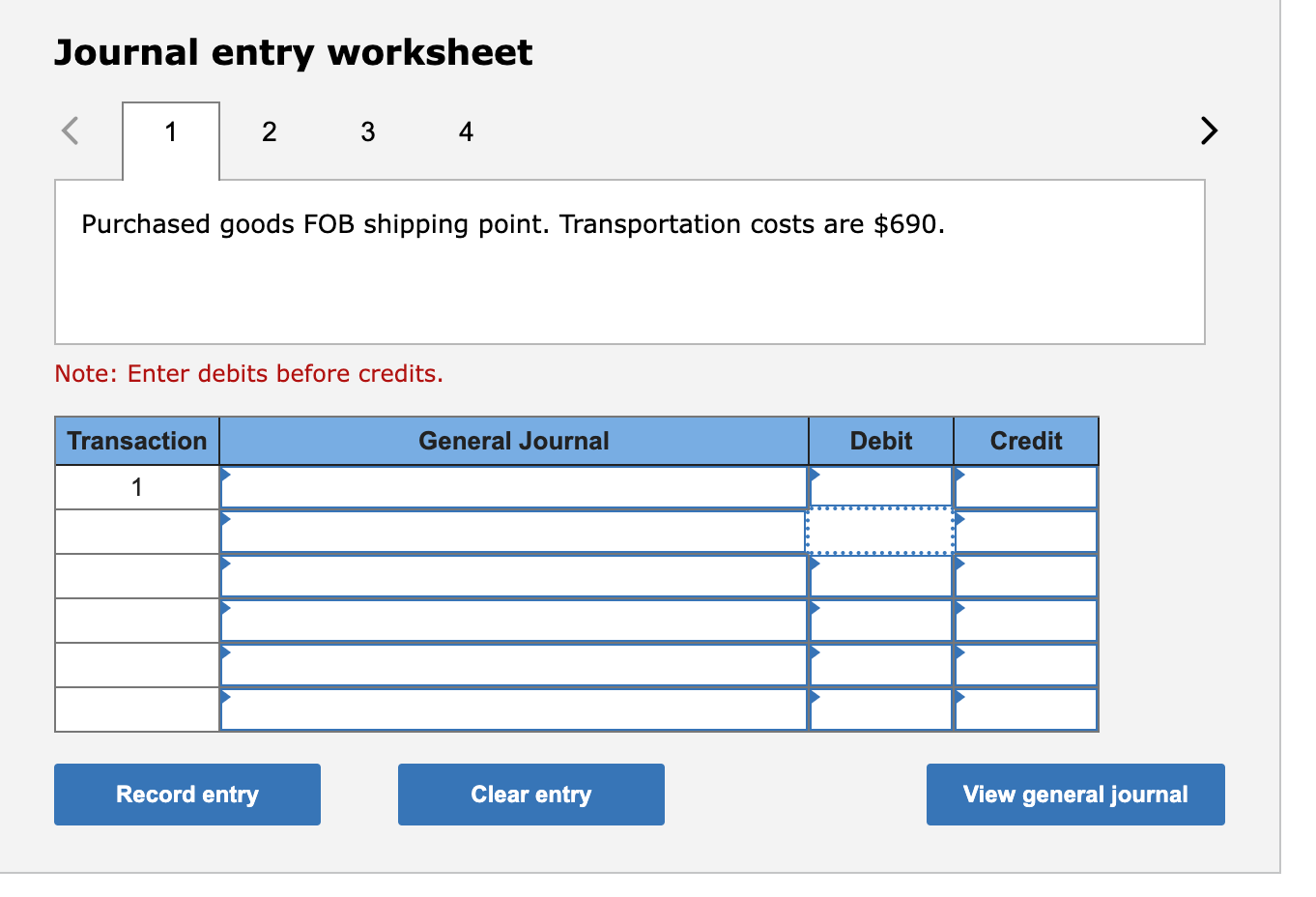 Solved Journal entry worksheet Sold goods FOB shipping | Chegg.com