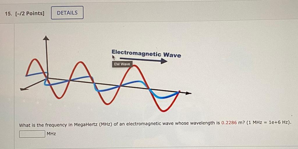 Solved What is the frequency in MegaHertz (MHz) of an | Chegg.com