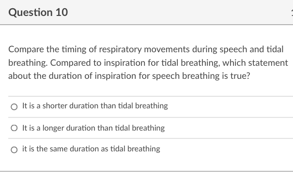 Solved Question 10 Compare the timing of respiratory | Chegg.com