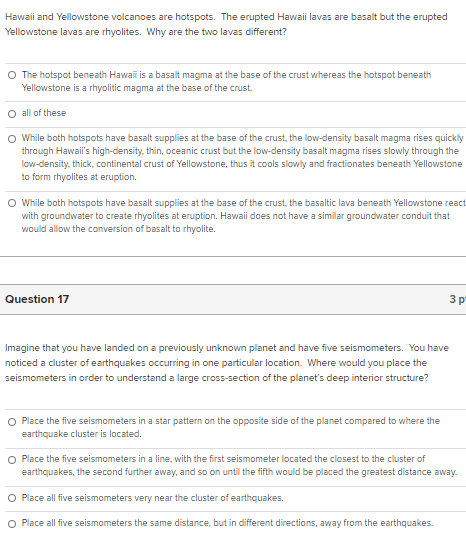 Solved Hawaii and Yellowstone volcanoes are hotspots. The | Chegg.com