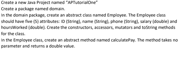 Solved Create a new Java Project named 